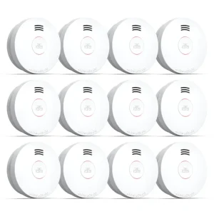 SITERWELL Smoke Detector, 10 Year Battery with Photoelectric Sensor, Fire Alarm with Low Battery and Fault Warning for House and Bedroom, UL217-9th Listed, GS525A, 12 Packs