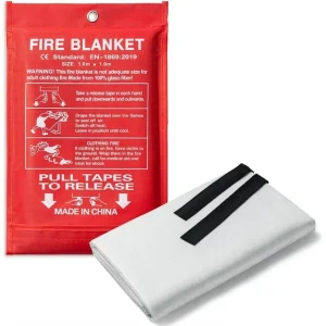 Emergency Fire Blanket,Fire Suppression Blanket for Kitchen,Flame Retardant Blanket,39.4×39.4 In Fire Safety Protective Cover for Kitchen,Car,Office,Fireplace