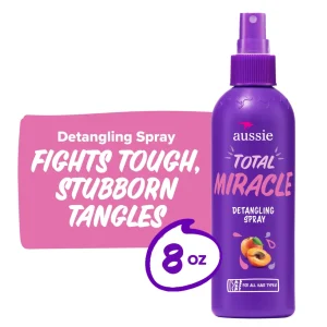 Aussie Total Miracle Hair Detangling Spray with Apricot Oil for All Hair Types, 8 fl oz