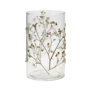 Mainstays Decorative Dried Floral Glass Vase, 7.75″