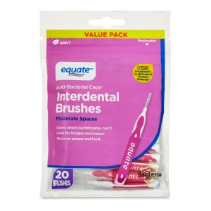 Equate Mint Interdental Brushes, Moderate Spaces, 20 Count