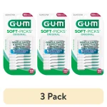 (3 pack) GUM Soft-Picks Original, Dentist Recommended Dental Picks, 150 Count