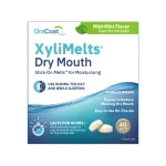 OraCoat XyliMelts Dry Mouth Relief Moisturizing Oral Adhering Discs 40 Count, Mild Mint with Xylitol, for Dry Mouth, Stimulates Saliva, Non-Acidic