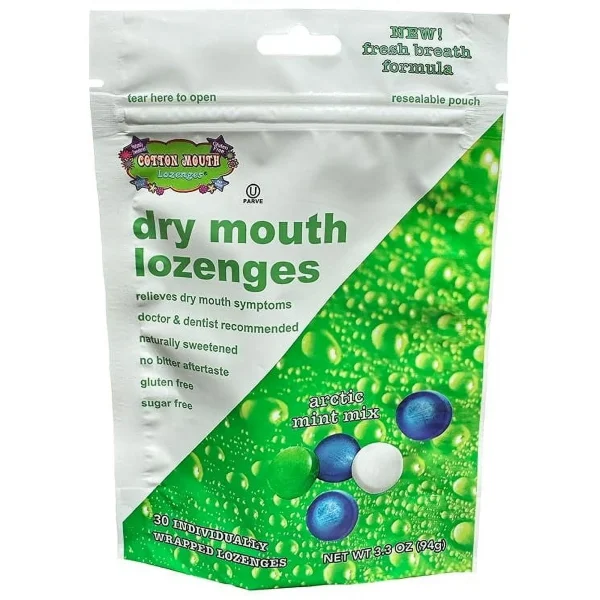 oral 5 Cotton Mouth Lozenges Dry Mouth Relief Mint Mix 3.3 Ounce Bag (1 Bag) | Freshens Breath & Increases Saliva Production, Sugar Free, Gluten Free, Delicious Mint Flavor, Individually Wrapped, 30 Ct