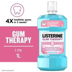 Listerine Gum Therapy Anti-Gingivitis Mouthwash Oral Care, Glacier Mint, 1 L