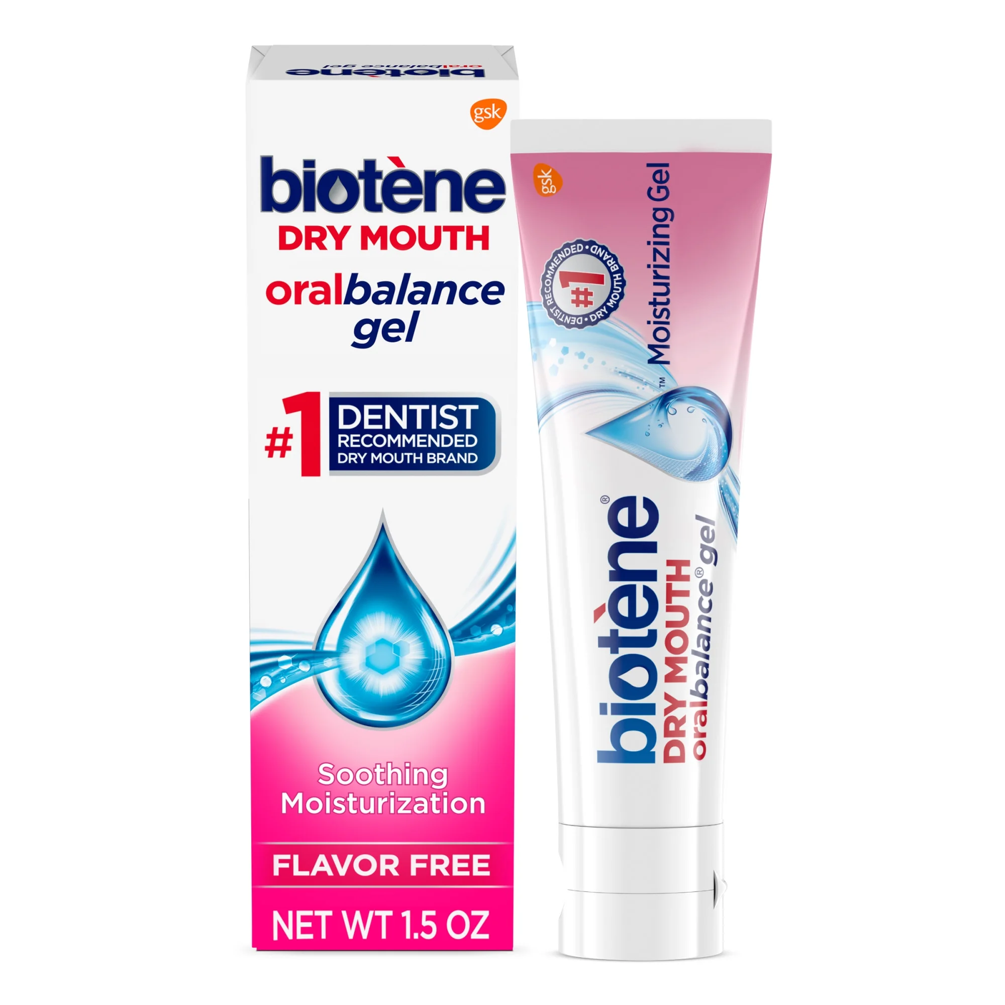 Biotene Oral Balance Alcohol Free Dry Mouth Moisturizing Gel, Unflavored,1.5Oz,For Children & Adults