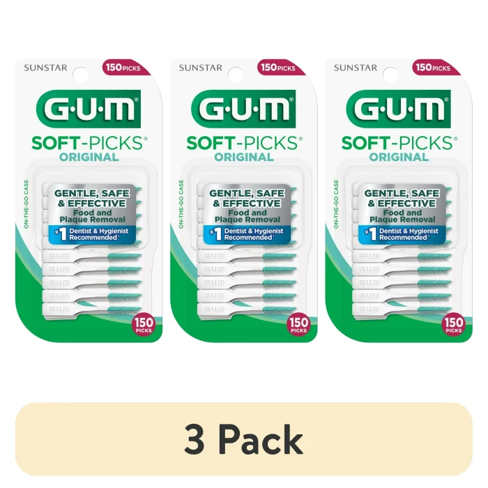 (3 pack) GUM Soft-Picks Original, Dentist Recommended Dental Picks, 150 Count