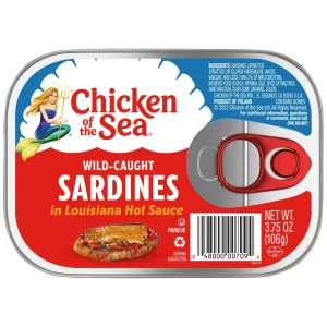 Chicken of the Sea Wild Caught Sardines in Louisiana Hot Sauce 3.75 oz.