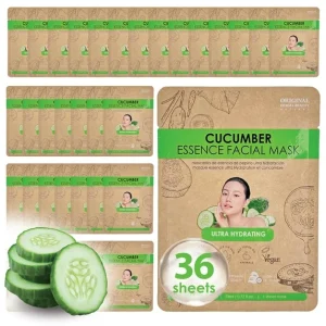 ORIGINAL DERMA BEAUTY 36 PK Vegan Face Masks for Skincare – Hydrating Facial Sheet Mask Korean Skin Care