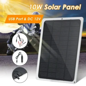 Charging plate,Portable Completed 12v-battery Portable Completed Solar Panel With Usb Port Car Panel With Usb With Usb Port Dc12v 10w Solar 10w Solar Panel Jabey Bosnyyds Siuke Black