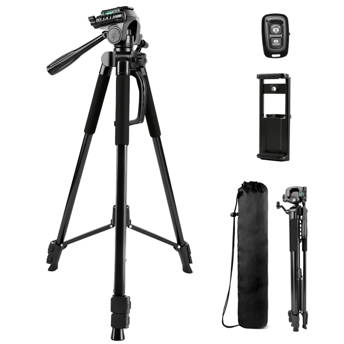 Camera Tripod for iphone,64" Phone Tripod Stand for Tablet Cameras,Travel Tripods Compatible with iPad iPhone DSLR SLR Projector