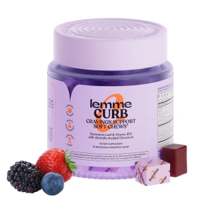 Lemme Curb Cravings Soft Chews – Manage Appetite, Support Metabolism & Lean Body w/Clinically Studied Chromium, Gymnema & B12 for Healthy Weight Management, Mixed Berry, 30 Count