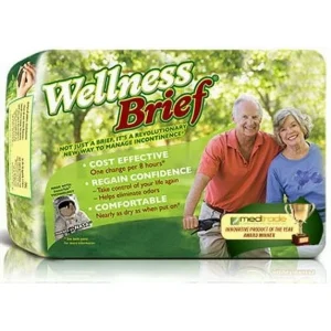 Wellness Brief Original, Adult Diaper, LARGE, 36″ to 46″ Waist, # 3142 – Pack of 20